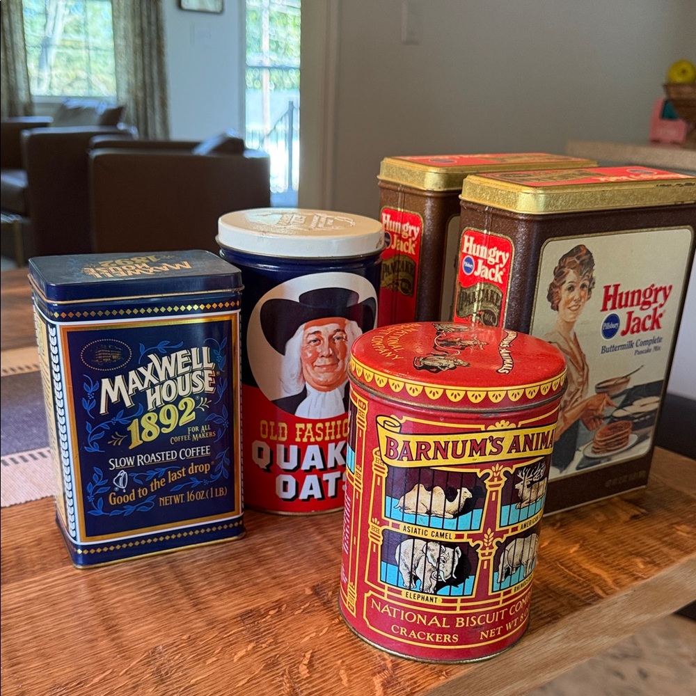 Maxwell House Coffee and Hungry Jack Collectible Tins Set